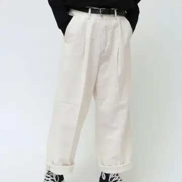 JUNRED tai x JUNRed 데님 와이드 2 롤업 팬츠