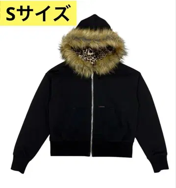 9/S PROJECT FUR ZIP HOODIE - BLACK