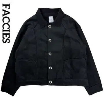 FACCIES 파치즈 페이크 무스탕 보아 자켓 메탈 버튼 블랙