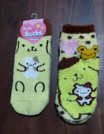 미사용 새상품 폼폼푸딩 여성 양말 수면 양말 헤이세이 레트로