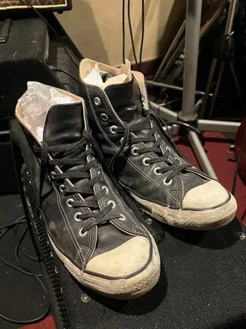 CONVERSE 블랙 하이컷 스니커즈 USA 가죽 하이컷