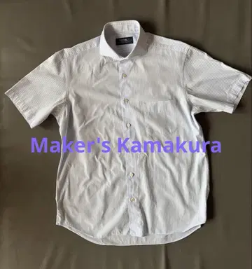 Maker's Kamakura 가마쿠라 셔츠 반팔 스트라이프 셔츠 L