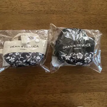 DEAN & DELUCA 에코백 블랙 화이트 플라워 2개 세트 하와이