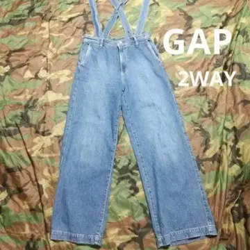 GAP 2WAY 서스펜더 와이드 데님 팬츠
