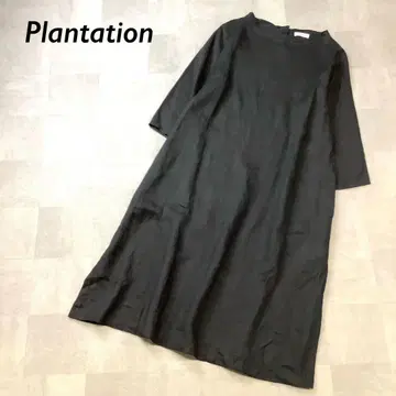 새상품급 Plantation 린넨100% 넥 원피스 블랙