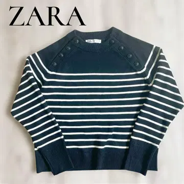 [ 새상품급 ] ZARA 자라 화이트 블랙 보더 니트 스웨터 스트라이프