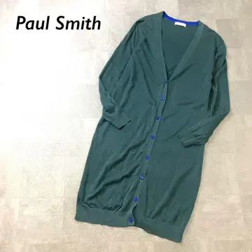 Paul Smith 린넨 블렌드 롱 가디건 긴팔 그린
