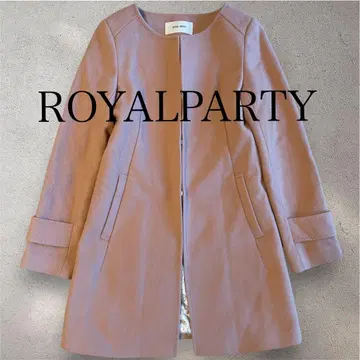 ROYAL PARTY 새상품급 노카라 코트 핑크 심플 스티치