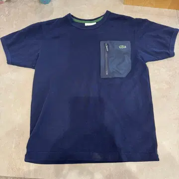 LACOSTE 포켓 부착 T셔츠 US S 네이비 라코스테
