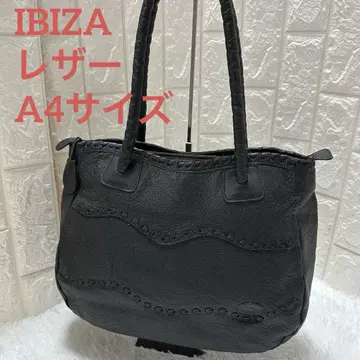 IBIZA 블랙 가죽 토트백