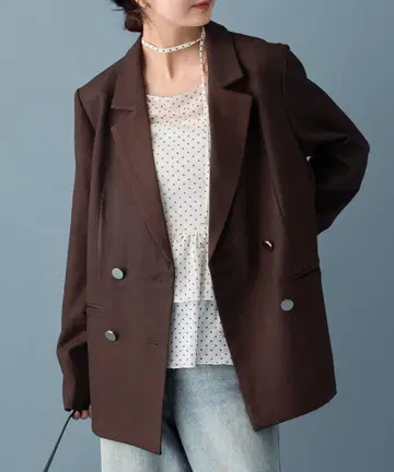 mystic 골드 버튼 테일러드 자켓 브라운