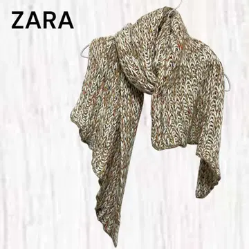 [ 자라 ] 니트 머플러 손뜨개질풍 멀티 컬러 롱 비대칭 방한 겨울