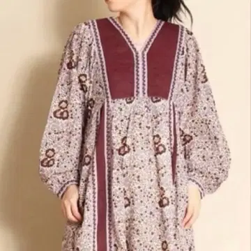 누키테파 롱 원피스 꽃무늬