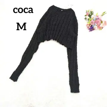 택 포함 새상품 coca 코카 슬라브얀 긴팔 니트 숏 기장 M 5603