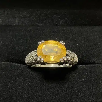 마카사이트 시트린 실버 반지