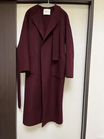 URBAN RESEARCH DOORS 버건디 롱 코트
