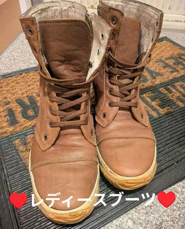 여성용 부츠 브라운 가죽 부츠 사이드 지퍼 신발