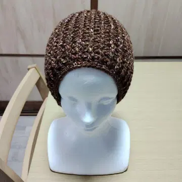 브라운 뜨개질 비니 니트 모자 빅 사이즈