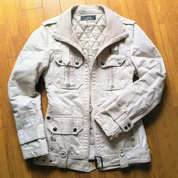 엘르 세븐 리얼 힙 밀리터리 자켓 사파리