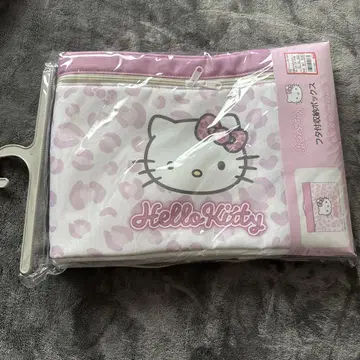 아베일 헬로키티 뚜껑 포함 수납 박스 레오파드 무늬 핑크 시마무라