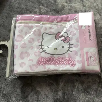 아베일 헬로키티 뚜껑 포함 수납 박스 레오파드 무늬 핑크 시마무라