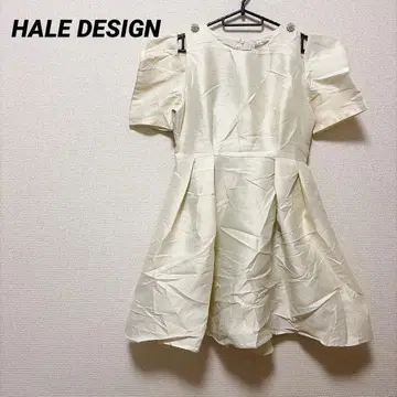 HALE DESIGN 아이보리 반팔 미니 원피스