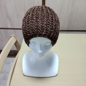 브라운 라메 믹스 니트 비니