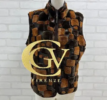 새상품급 GV Firenze 패치워크 퍼 베스트 이탈리아제