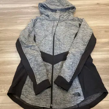 THE NORTH FACE 풀 집업 후드티 그레이/블랙 여성용 XL