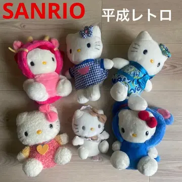 산리오 헬로키티 봉제 인형 6개 세트 헤이세이 레트로 당시물