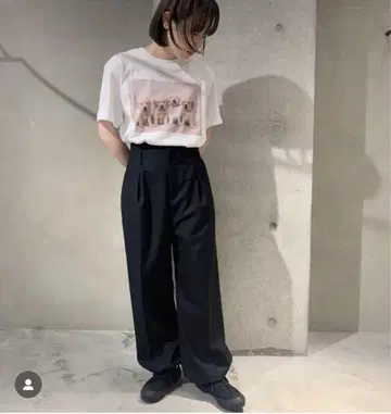 iki 울 밑단 드로 코드 팬츠