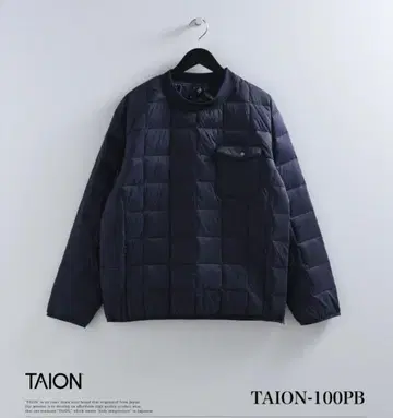 [남녀 공용] TAION 크루넥 포켓 다운 풀오버 블랙 M