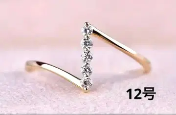 최상급 CZ 엘레강트 18K 코트 골드링 12호