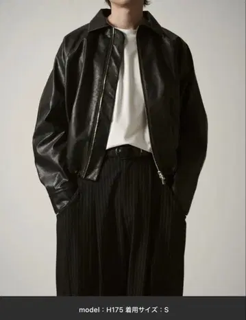 Lui's 25AW 그런지 합성 가죽 벌룬 블루종