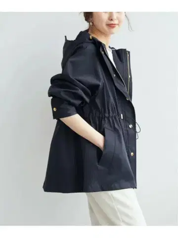 Spick & Span 발수 트윌 후디드 블루종 36