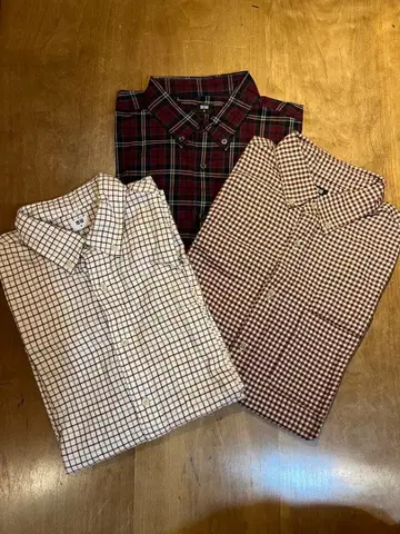 [ 미사용 새상품 ] UNIQLO 체크 셔츠 3개 세트 묶음 판매