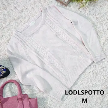 LODISPOTTO 니트/스웨터 (M) 라이트 핑크/아란 무늬