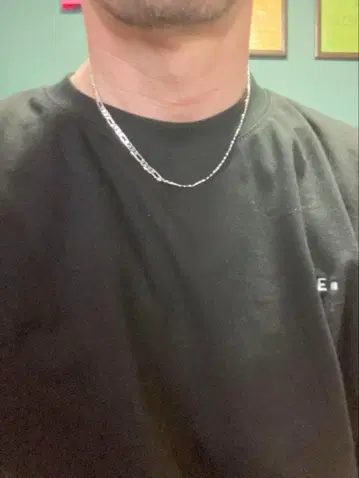 실버 925 각인 있음 피가로 체인 목걸이 길이 50cm 두께 3mm