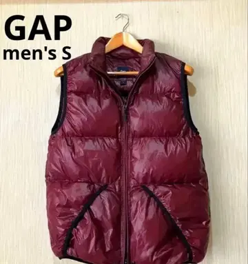 GAP 다운 베스트 보르도 브라운 남성용 S 레어 컬러
