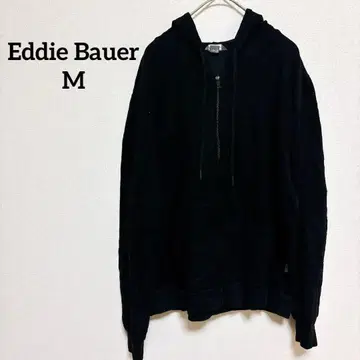 Eddie Bauer [ M ] 블랙 풀 집업 후드티