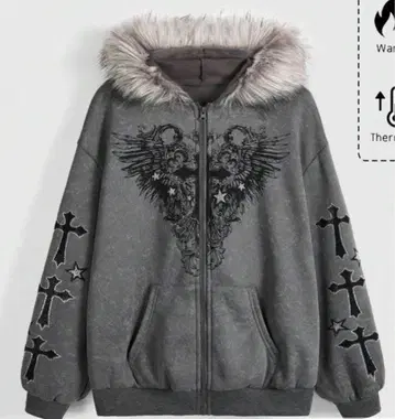 서브컬쳐 지뢰계 퍼 후드티