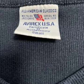 AVIREX U.S.A. V넥 티셔츠 Small