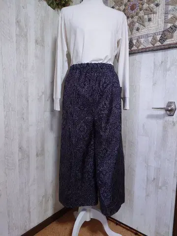 기모노 리메이크*오시마 명주 와이드 팬츠 블랙 계열