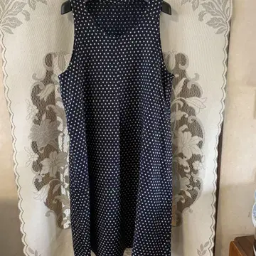 쿠루메 카스리 도트 무늬 슬리브리스 원피스 or 오버롤 스커트