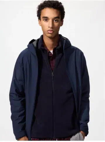 UNIQLO 블록 테크 후드티 XL 사이즈 네이비