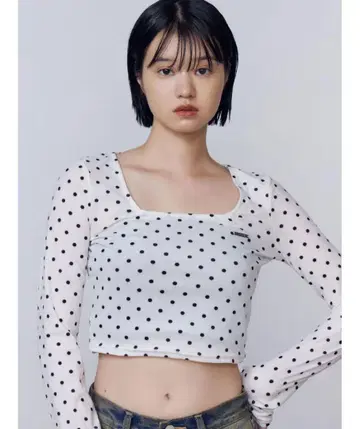 크로스 크롭 핏 상의