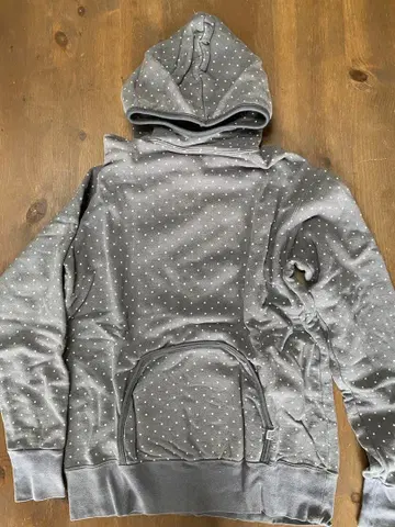 굿이나프 그레이 화이트 도트 후드티 M