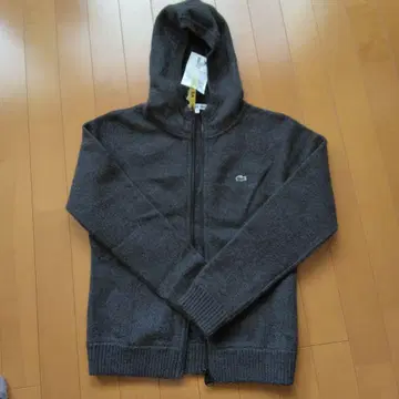 Lacoste 다크 그레이 후드 부착 후드티 M