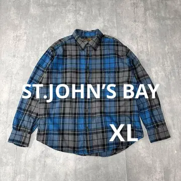ST.JOHN'S BAY 체크 무늬 플란넬 셔츠 XL