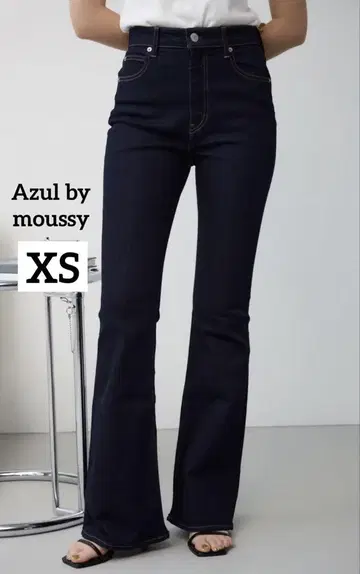 새상품급 AZULBYMOUSSY One wash 네이비 플레어 데님 XS
